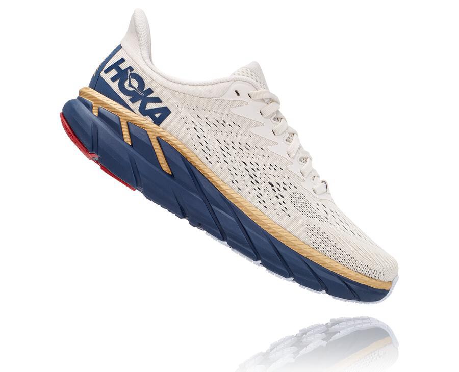 Tenis Hoka One One Feminino Branco/Azuis - Clifton 7 - 081-LITQKV